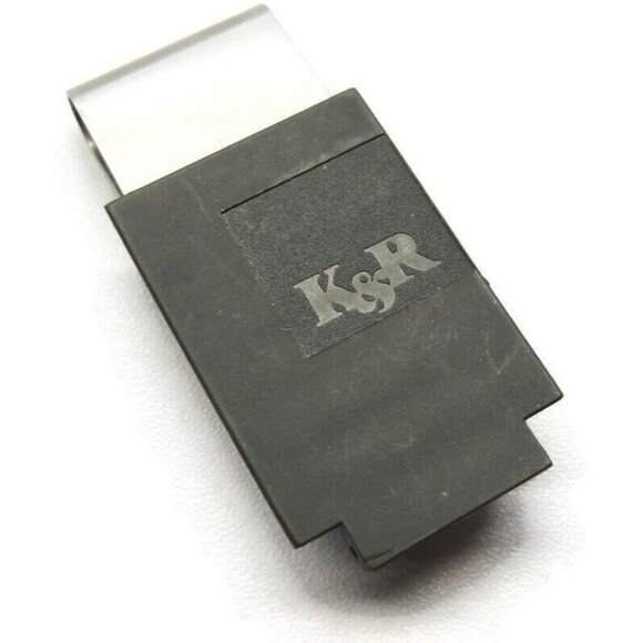Money Clip Brushed Stainless Steel K&R Logo Rubber Tip Credit Card Cash Holder - Picture 1 of 6